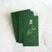 Olive Green Invitation Card with Vellum Paper Envelope Foil Printing Customized